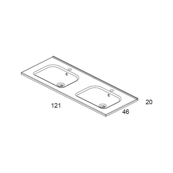 ROYO ALFA Mueble de Baño con Lavabo 120 cm Color Roble Nórdico
