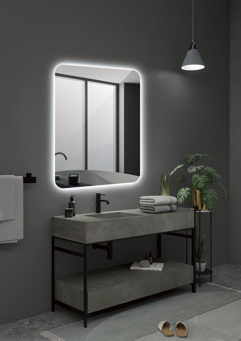 LEDIMEX DINA011/120 DINAMARCA Espejo LED Cuadrado Canto Redondeado Retroiluminado Cromo 120x80 cm