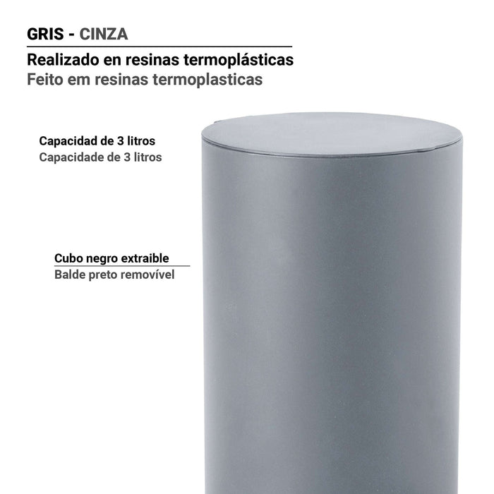 GEDY SH090800900 SHARON Papelera Gris