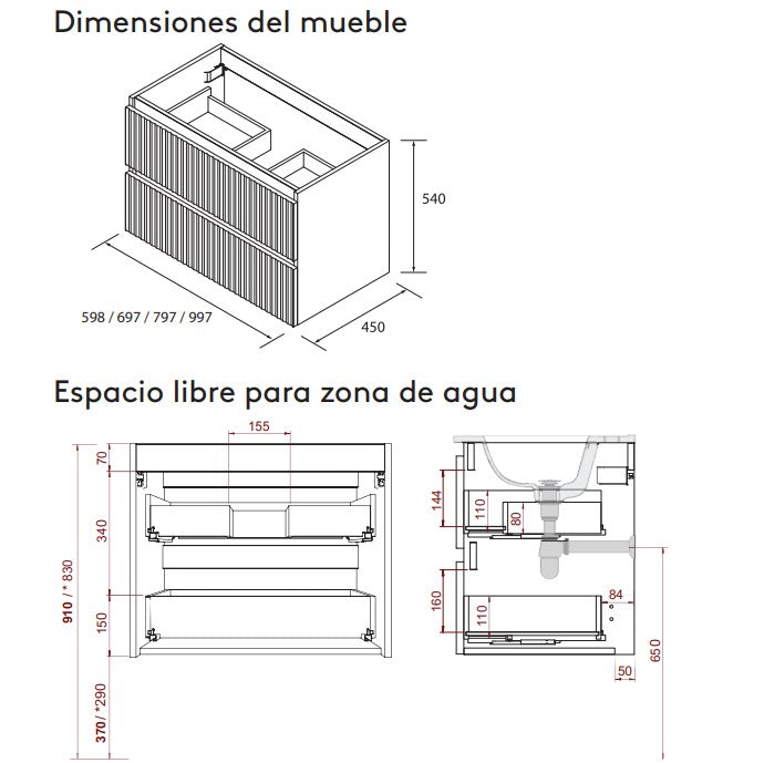 SALGAR KIRA Mueble+Lavabo IBON Color Roble