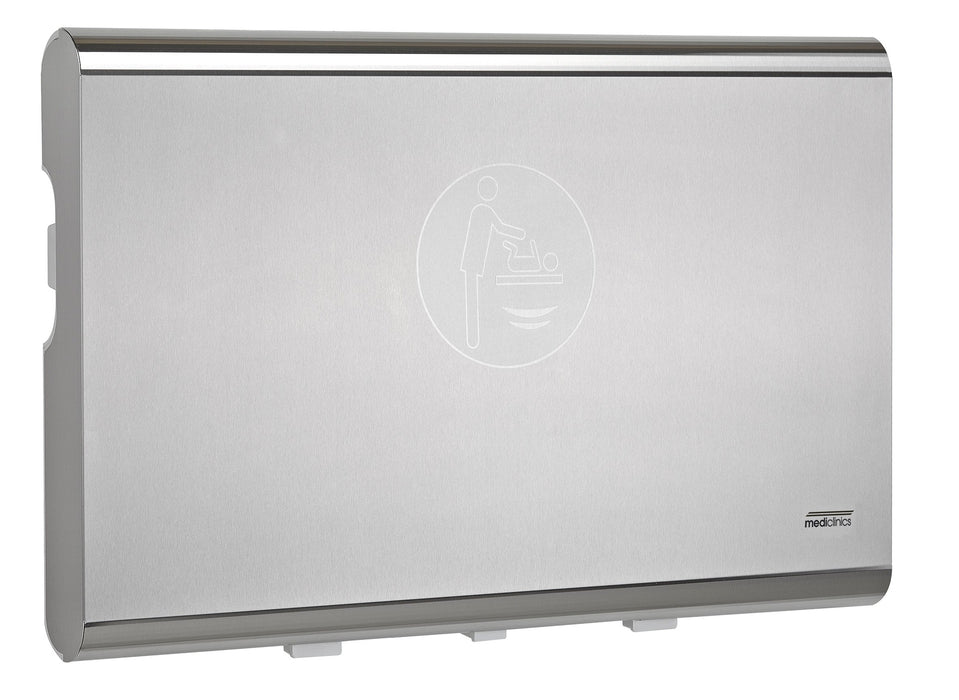MEDICLINICS CP0016HCS-I Cambiapañales Horizontal para Pared Blanco Acero Inox Satinado Aditivo Antibacteriano e Ionizador