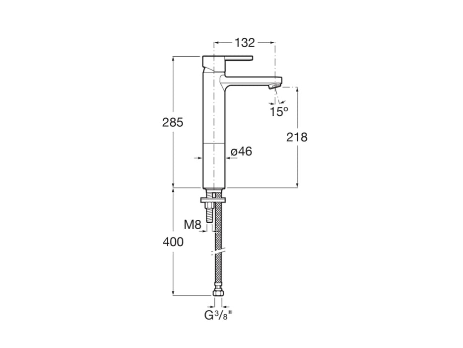 ROCA A5A3B96RG0 NAIA Grifo Monomando Lavabo con Caño Alto Cold Start Oro Rosa