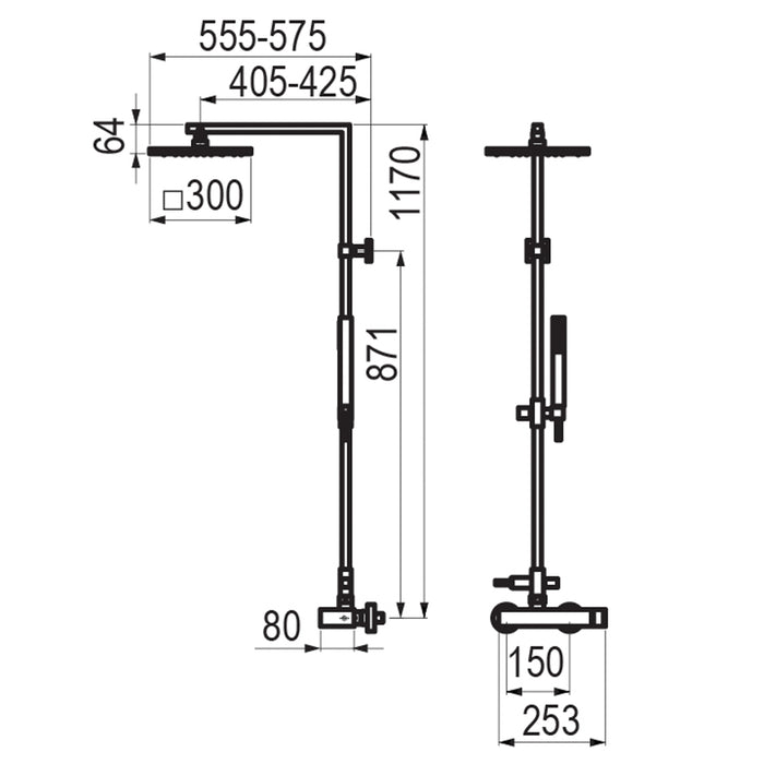 PRESTO 52550303 Nitro Plus columna ducha mezcladora Negro