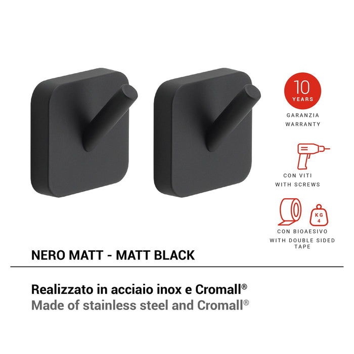 GEDY TO271400100 TONGA Percha Negro Mate