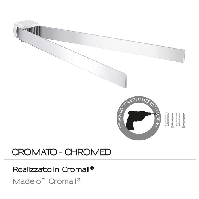 GEDY PI231300100 PIRENEI Toallero Doble Cromo