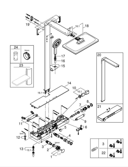 GROHE 30 619 DC0 EUROSMART Monomando de fregadero 1/2" acero