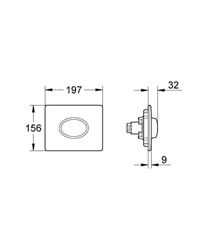 GROHE 38 565 000 SKATE Air Escudo Desc.Unica Neum. Horiz.