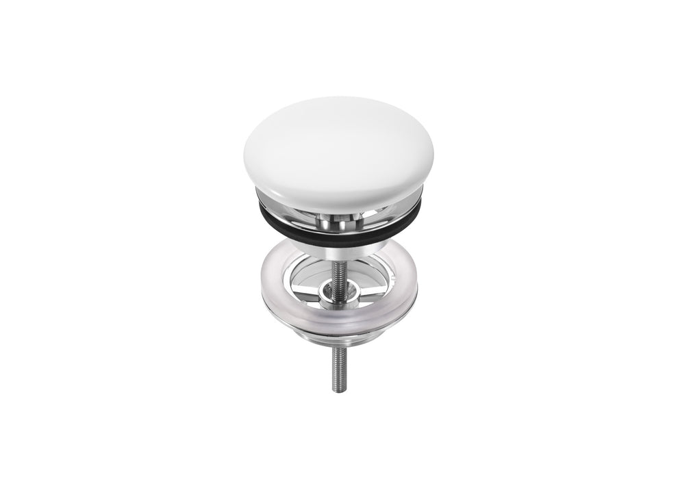 ROCA A50640390C AQUA Desagüe Lavabo o Bidé con Tapón Fijo Abierto de Porcelana Ø 72 Cromo