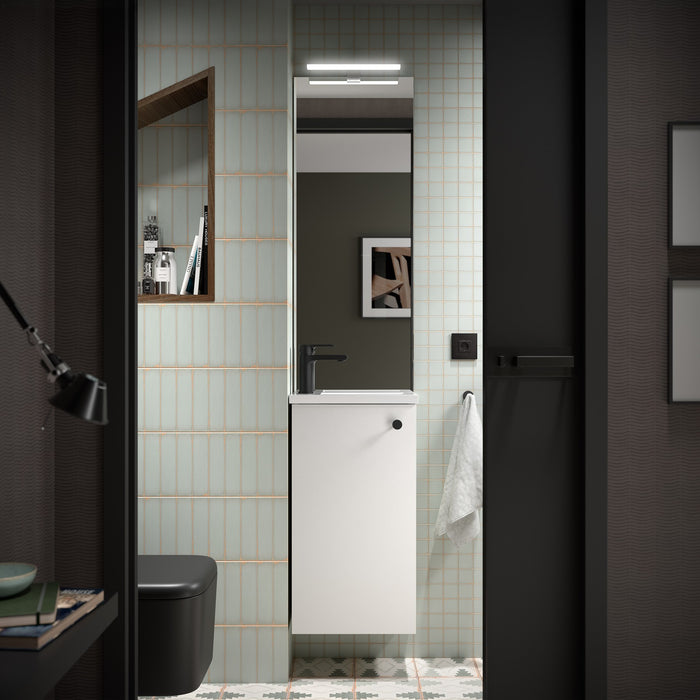 SALGAR 113727 MARVILLE Conjunto Completo Mueble de Baño Mini con Lavabo 1 Puerta Color Blanco Mate