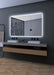 LEDIMEX PRAG014/90 PRAGA Espejo LED Cuadrado Canto Redondeado Contorno Arenado Cromo 90x80 cm