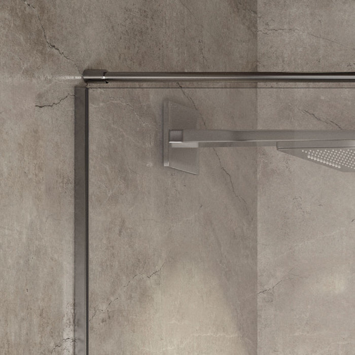 KASSANDRA LM102 SLIM Mampara Ducha 1F+1C Acero Inox Brillo Transparente