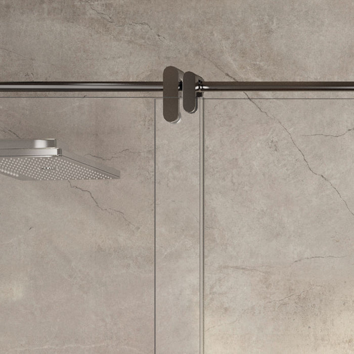 KASSANDRA LM102 SLIM Mampara Ducha 1F+1C Acero Inox Brillo Transparente