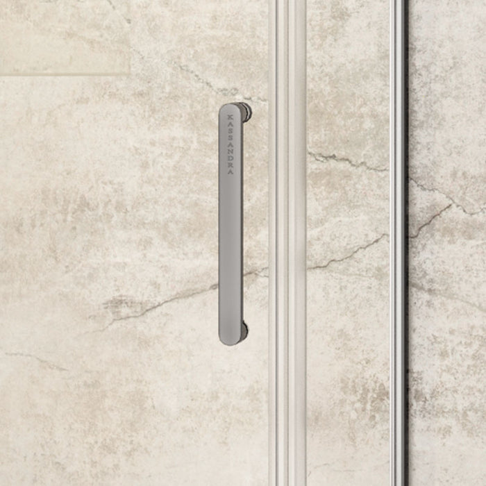 KASSANDRA LM102 SLIM Mampara Ducha 1F+1C Acero Inox Brillo Transparente