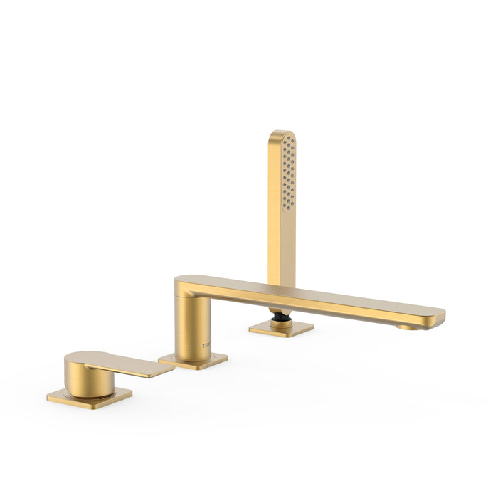 TRES 20016201OM LOFT Grifo Monomando para Borde De Bañera Color Oro Mate 24K