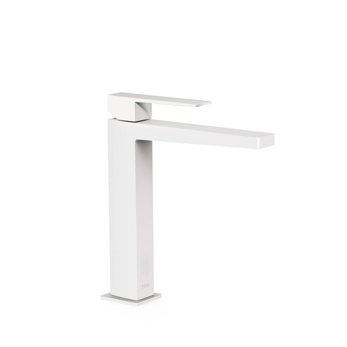 TRES 20210303BM SLIM Grifo Monomando Caño Alto para Lavabo Color Blanco Mate