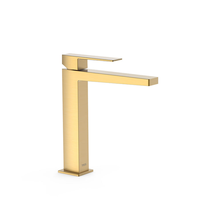 TRES 20210303OM SLIM Grifo Monomando Caño Alto para Lavabo Color Oro Mate 24K