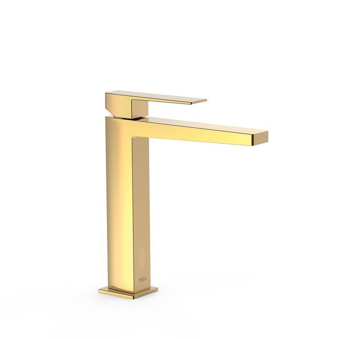 TRES 20210303OR SLIM Grifo Monomando Caño Alto para Lavabo Color Oro 24K