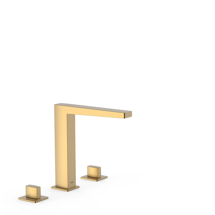 TRES 20210501OM SLIM Grifo Bimando De Repisa para Lavabo Color Oro Mate 24K