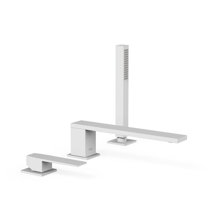 TRES 20216101BM SLIM Grifo Monomando para Borde De Bañera Color Blanco Mate
