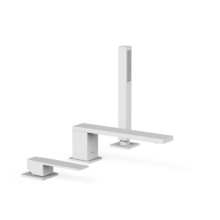 TRES 20216103BM SLIM Grifo Monomando para Borde De Bañera Color Blanco Mate