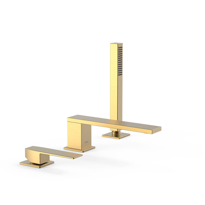 TRES 20216103OM SLIM Grifo Monomando para Borde De Bañera Color Oro Mate 24K