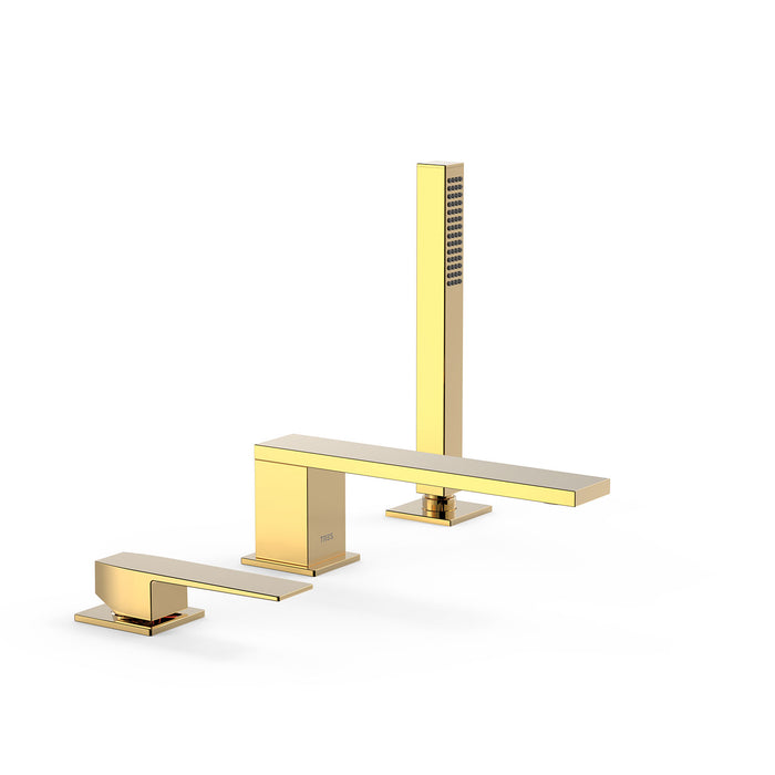 TRES 20216103OR SLIM Grifo Monomando para Borde De Bañera Color Oro 24K