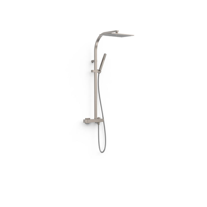 TRES 20219101AC SLIM Conjunto De Grifo Monomando Mural De 2 Vías para Ducha Color Acero