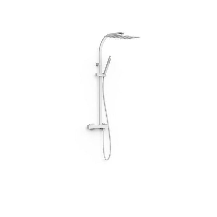 TRES 20219101BM SLIM Conjunto De Grifo Monomando Mural De 2 Vías para Ducha Color Blanco Mate