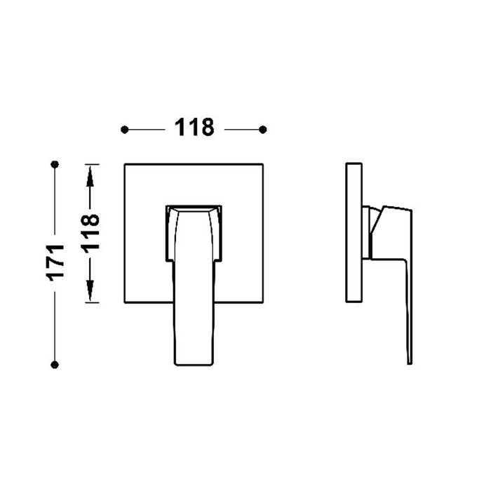 TRES 20227810NM RAPID-BOX Pieza Vista para Caja Empotrada de 1 Vía Color Negro Mate