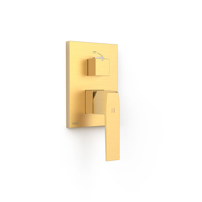 TRES 20228110OM RAPID-BOX Pieza Vista para Caja Empotrada de 2 Vías Color Oro Mate 24K