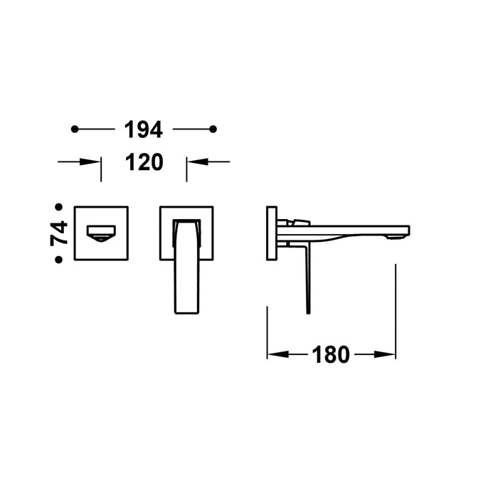 TRES 20230021 SLIM Pieza Vista para Cuerpo Empotrado De Lavabo Color Cromo