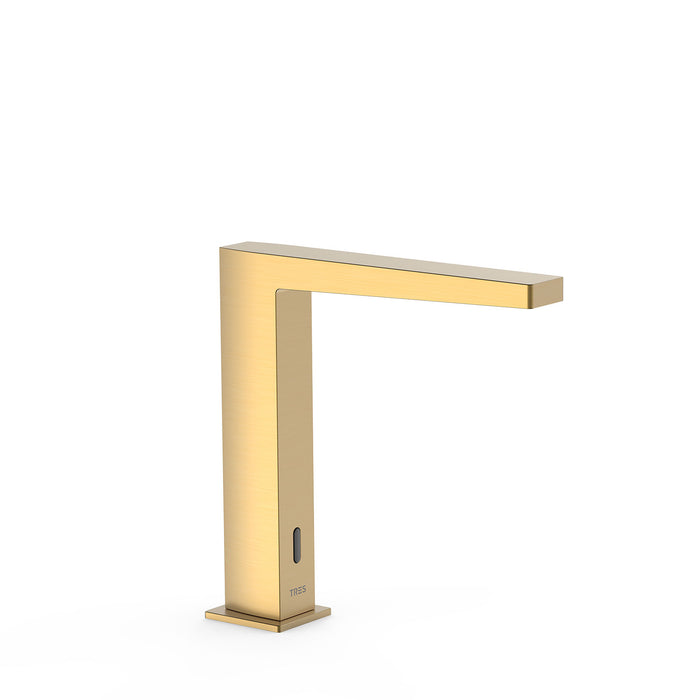 TRES 20261320OM SLIM Grifo Electrónico con Sistema Premezclador para Lavabo Color Oro Mate 24K