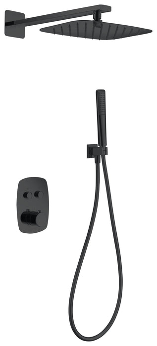 IMEX GPH035/NG HIDRA Conjunto de Ducha Empotrado Termostático Negro Mate