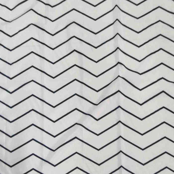 GEDY TTE13661200 ZIGZAG Cortina de Ducha Blanco y Negro
