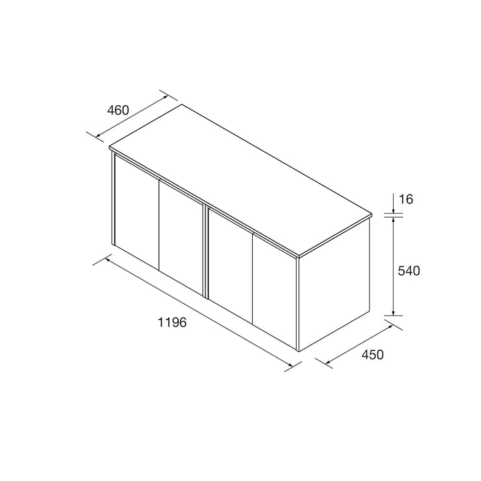 SALGAR 105565 NOJA Mueble de Baño con Tapa Encimera 4 Puertas 120 cm Color Verde Mate