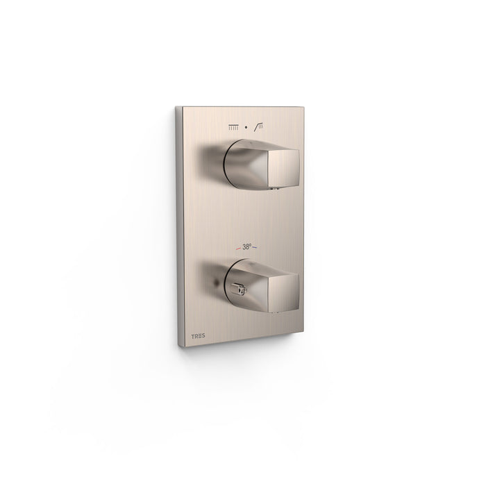 TRES 21125001AC THERM-BOX Pieza Vista para Caja Empotrada de 2 Vías Color Acero