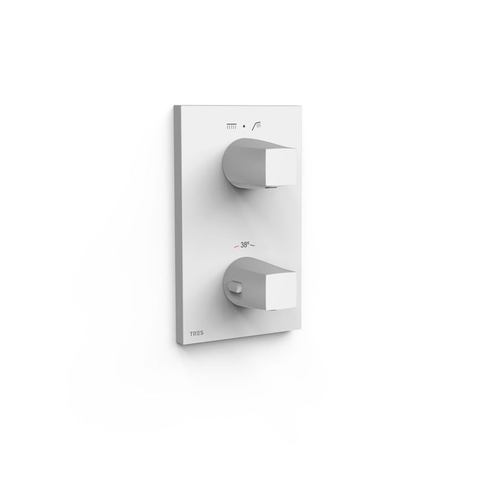 TRES 21125001BM THERM-BOX Pieza Vista para Caja Empotrada de 2 Vías Color Blanco Mate