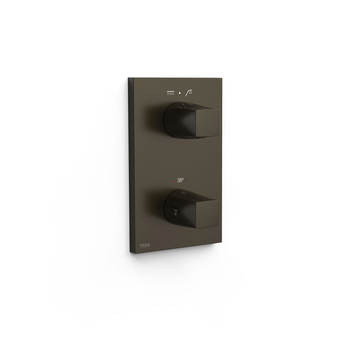 TRES 21125001KMB THERM-BOX Pieza Vista para Caja Empotrada de 2 Vías Color Negro Bronce