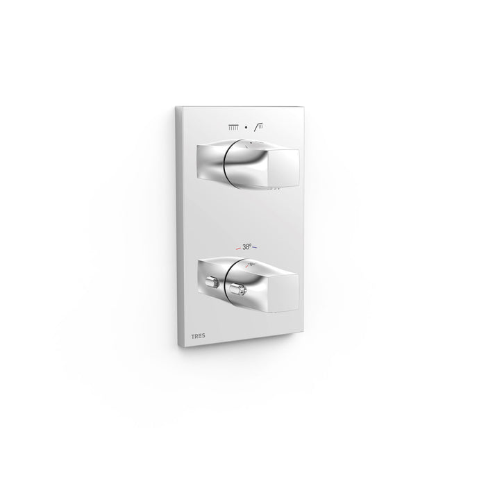 TRES 21125001 THERM-BOX Pieza Vista para Caja Empotrada de 2 Vías Color Cromo