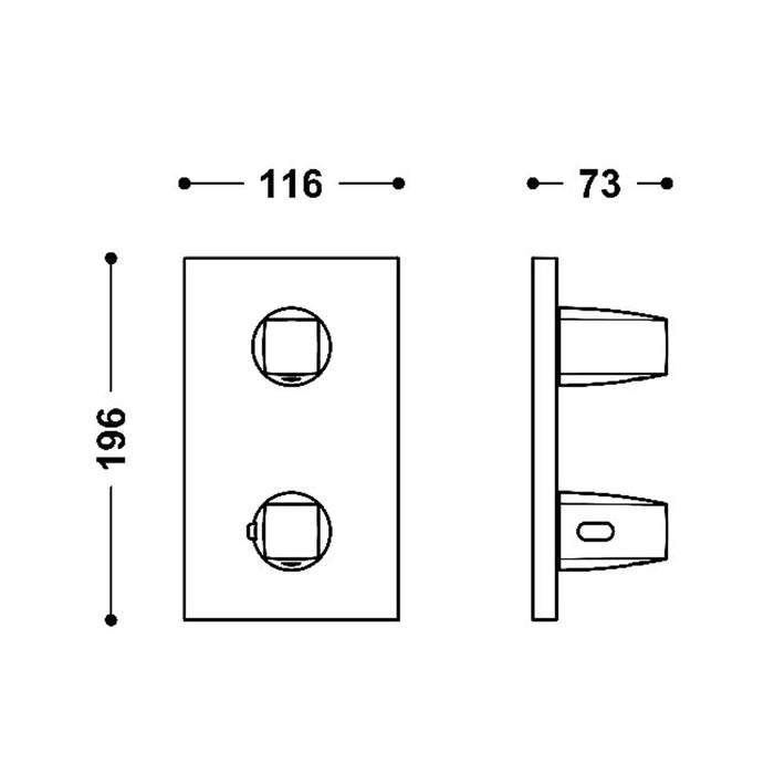 TRES 21125001KMB THERM-BOX Pieza Vista para Caja Empotrada de 2 Vías Color Negro Bronce