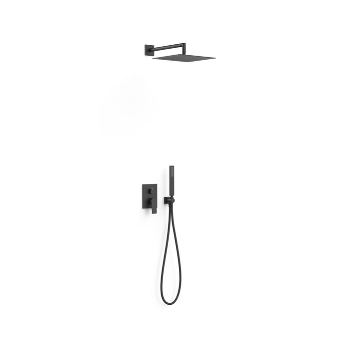TRES 21128004NM PROJECT-TRES Kit Grifo Monomando Ducha Empotrado 2 Vías Rapid-Box Negro Mate