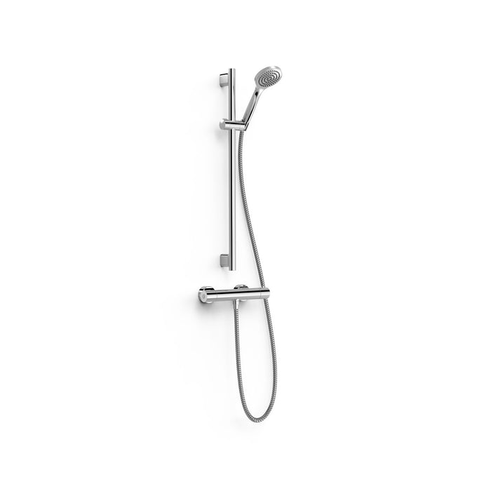 TRES 21619601 BASE PLUS Kit de Grifo Termostático Mural Ducha Color Cromo