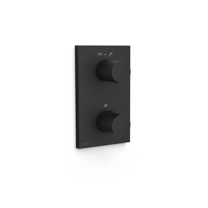 TRES 21625001NM THERM-BOX Pieza Vista para Caja Empotrada de 2 Vías Color Negro Mate