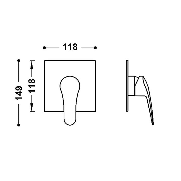 TRES 21627810 RAPID-BOX Pieza Vista para Caja Empotrada de 1 Vía Color Cromo