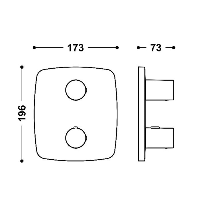 TRES 21725001 THERM-BOX Pieza Vista para Caja Empotrada de 2 Vías Color Cromo