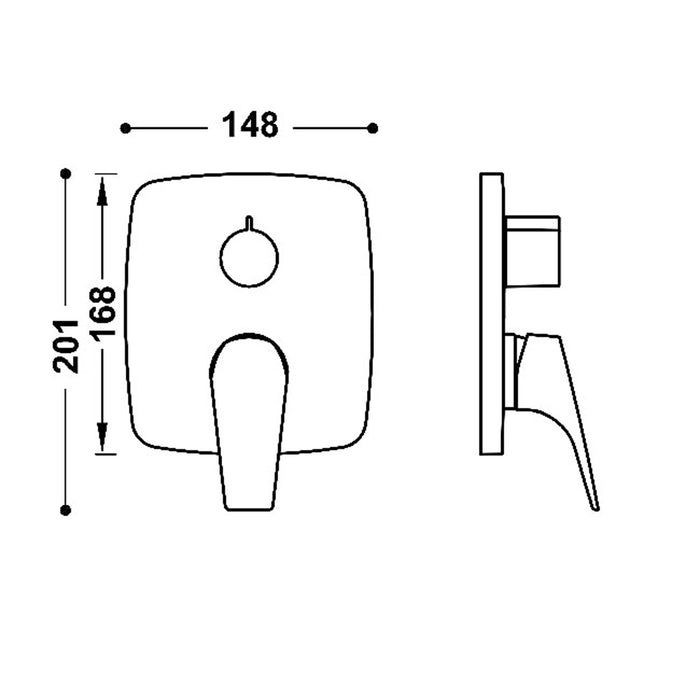 TRES 21728110 RAPID-BOX Pieza Vista para Caja Empotrada de 2 Vías Color Cromo