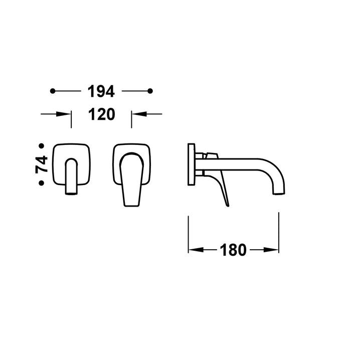 TRES 21730021 CANIGÓ Pieza Vista para Cuerpo Empotrado De Lavabo Color Cromo