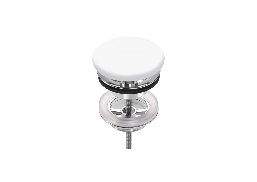 ROCA A506403962 AQUA Desagüe Lavabo o Bidé con Tapón Fijo Abierto de Porcelana Ø 72 Blanco Mate