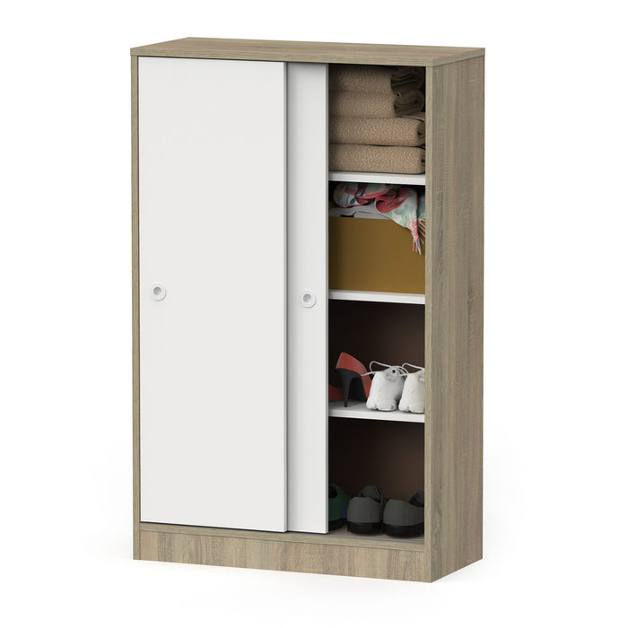MUEBLES PITARCH Multiusos Bajo Correderas Roble Cambrian/Blanco