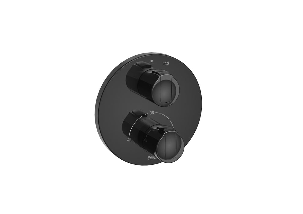 ROCA A5A2E09CN0 T-1000 Round Grifo Termostático Empotrable para Baño Negro Titanio